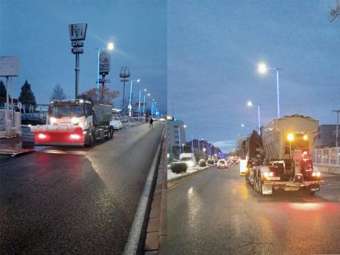 Se ha puesto en marcha el dispositivo del Plan Antinevadas, y durante toda la noche los servicios municipales han trabajado coordinadamente, activándose maquinaria especializada, esparciendo sal en calles y avenidas